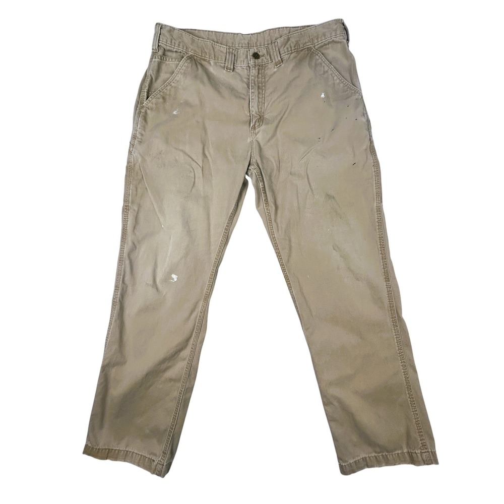 Vtg Carhartt Carpenter Pant Men 38x32 Relaxed Fit Thrashed Paint Splatter Grunge